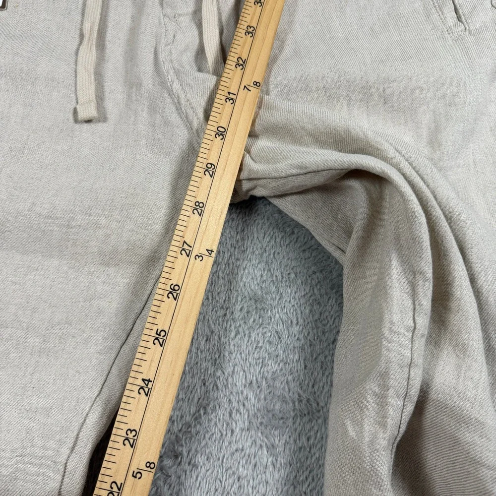 Porter & Ash Linen Blend Pants Mens 32 Beige Slim Fit Drawstring Summer NWT